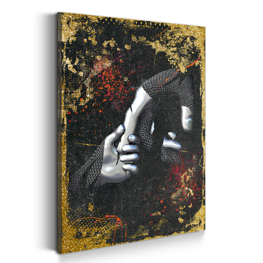 Quadro mani stile metallo colour arte murale metallica corpo