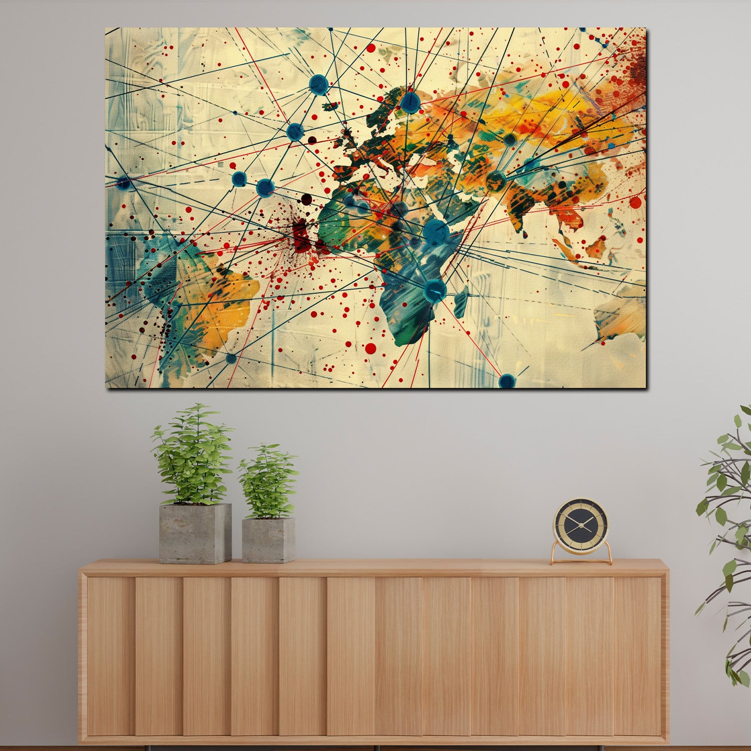Quadro con la mappa del mondo colorata Quadro con la mappa del mondo colorata