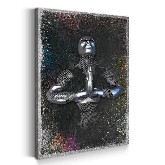 Quadro moderno figura astratta stile metallo pop art arte moderna metallica