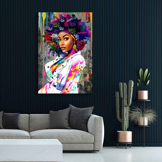 Quadro moderno African Lady Pop Art
