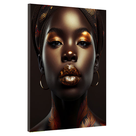 Quadro stampa su tela moderno Beautiful Lips, donna africana