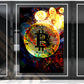 Quadro stampa su tela moderno Bitcoin Abstract Colour, Criptovalute, Trading & Borsa