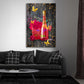 Quadro moderno Bottiglia pop art con fiori e farfalle