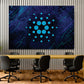 Quadro stampa su tela moderno Cripto Cardano Blue Style