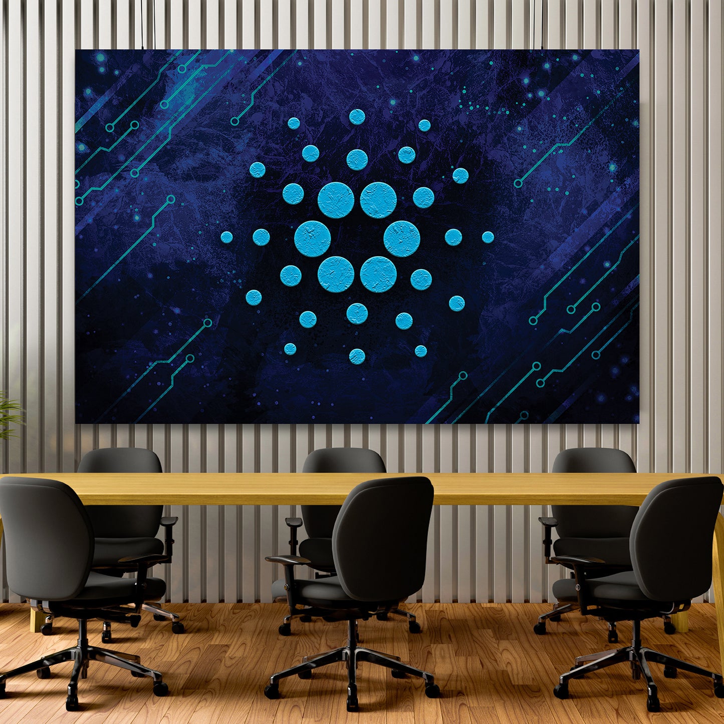 Quadro stampa su tela moderno Cripto Cardano Blue Style