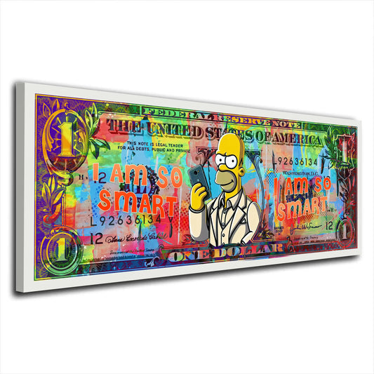 Quadro moderno Dollar Homer I am so smart Pop Art