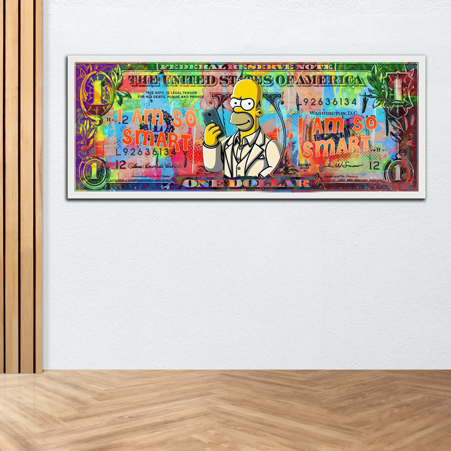 Quadro moderno Dollar Homer I am so smart Pop Art