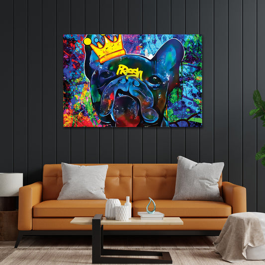 Quadro stampa su tela moderno French Bulldog Pop Art Style