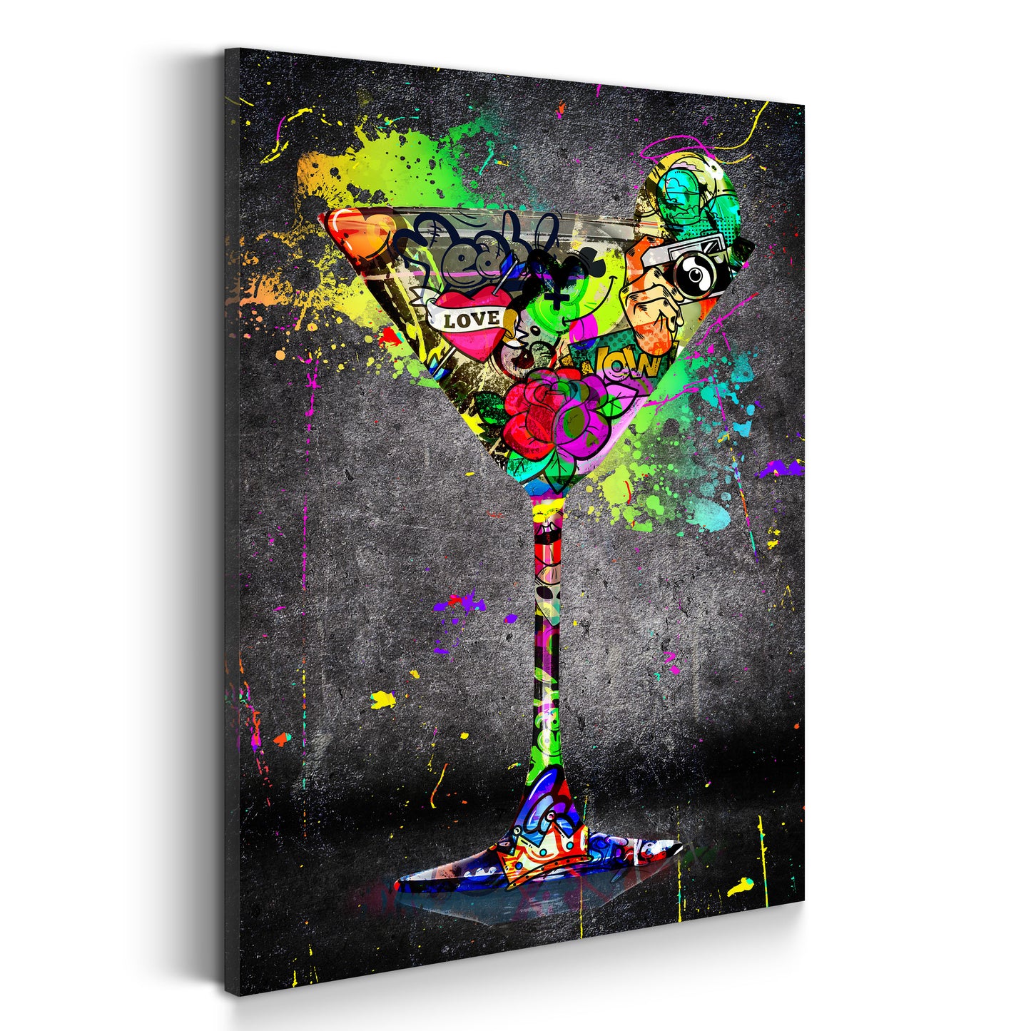 Quadro stampa su tela moderno Graffiti Street Art Cocktail