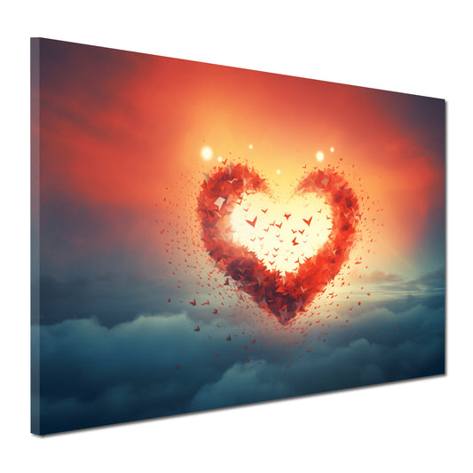 Quadro moderno Icuore nel tramonto