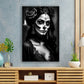 Quadro moderno La Calavera Catrina in un abito di pizzo bianco e nero