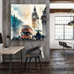 Quadro moderno London, Big Ben Autobus Watercolour