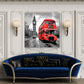 Quadro moderno London, Big Ben Autobus nero bianco rosso