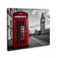 Quadro moderno Londra in bianco e nero con cabina telefonica rossa