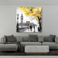 Quadro moderno Londta, Big Ben bianco nero, albero d'oro