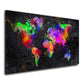 Quadro stampa su tela moderno Mappa del mondo Pop Art Abstract Black