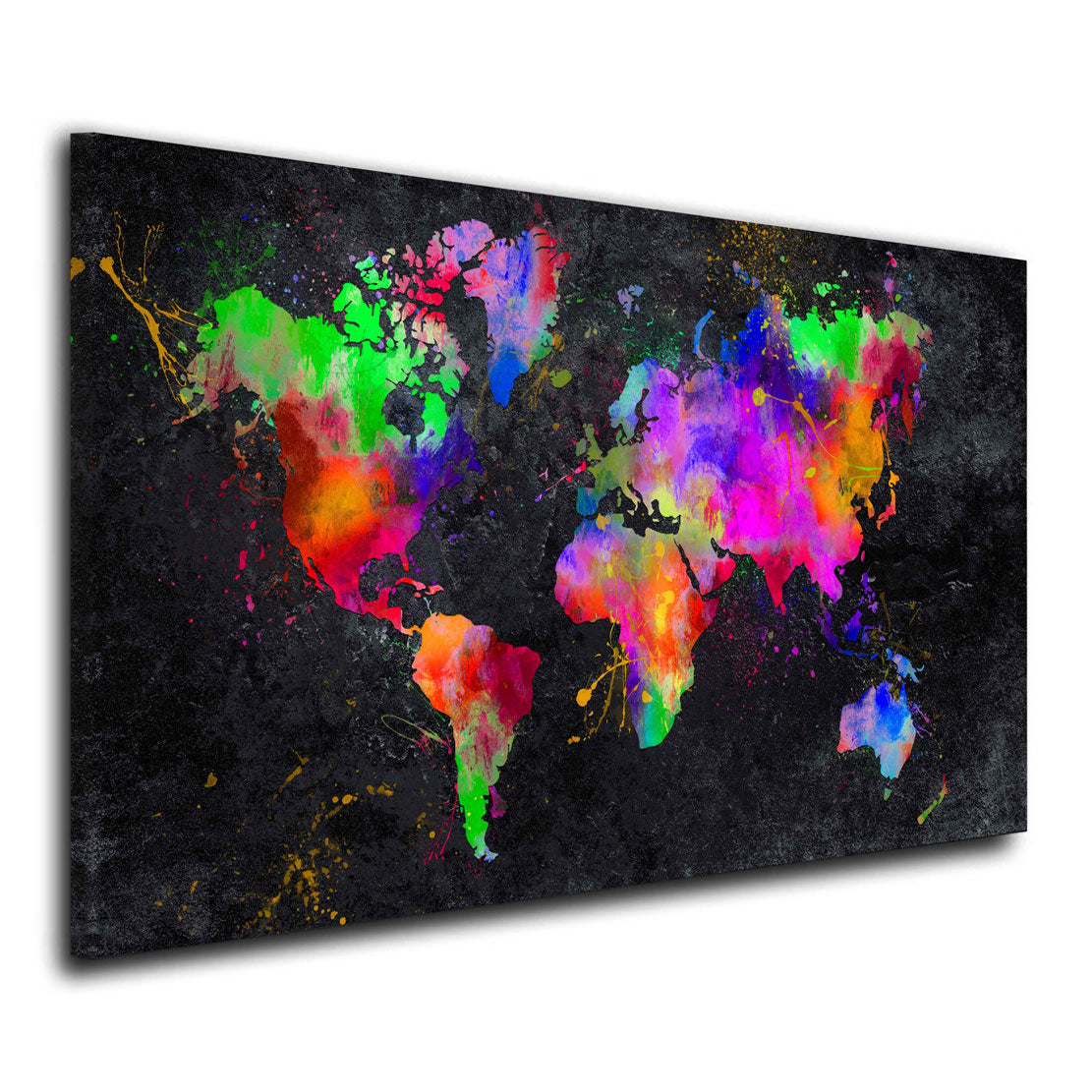 Quadro stampa su tela moderno Mappa del mondo Pop Art Abstract Black