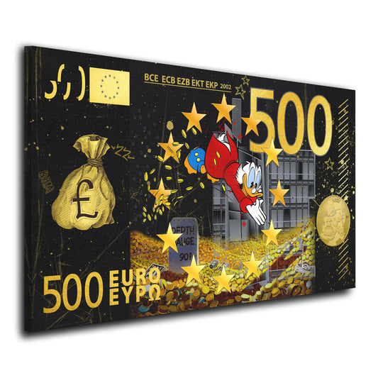 Quadro moderno Money Duck Comic Black Style