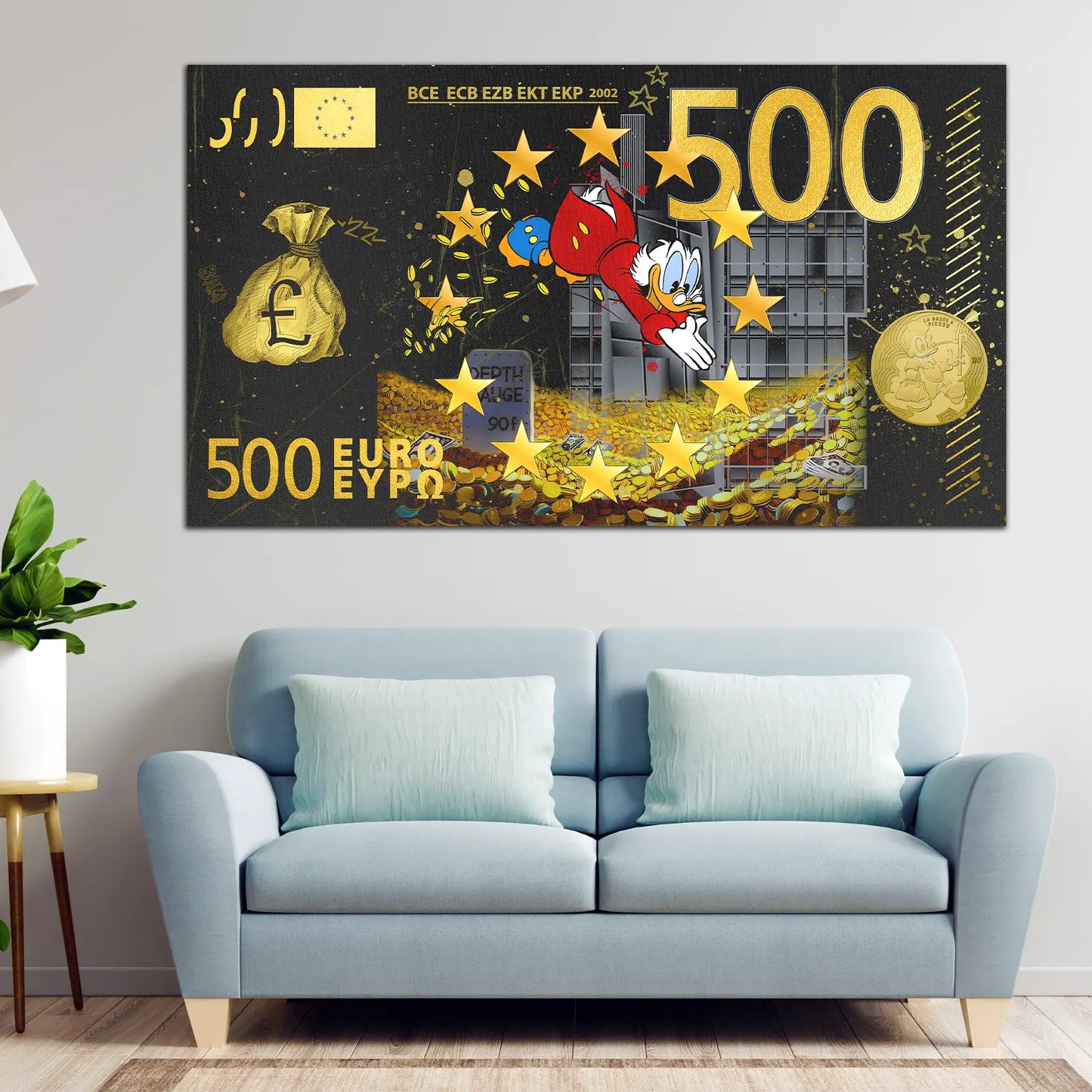Quadro moderno Money Duck Comic Black Style