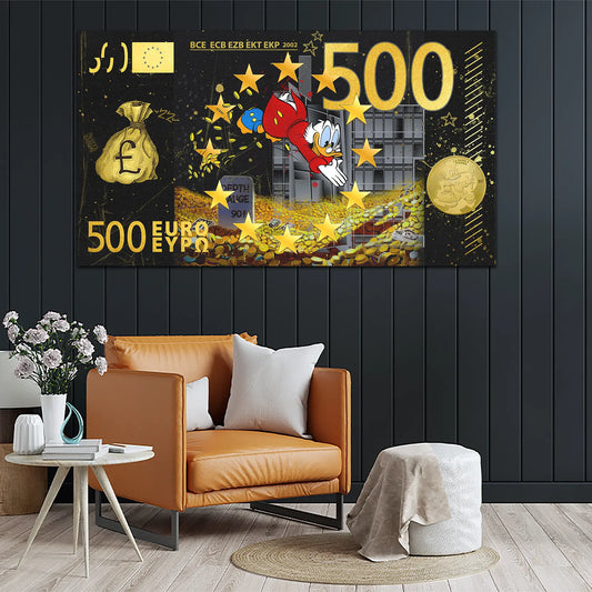 Quadro moderno Money Duck Comic Black Style