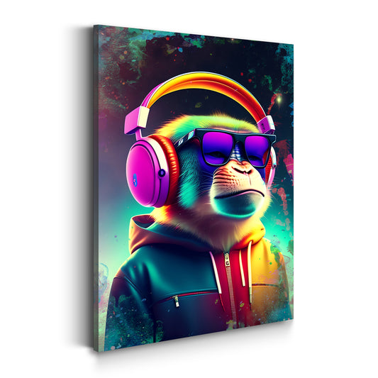 Quadro stampa su tela moderno Monkey Star Pop Art Abstract Style