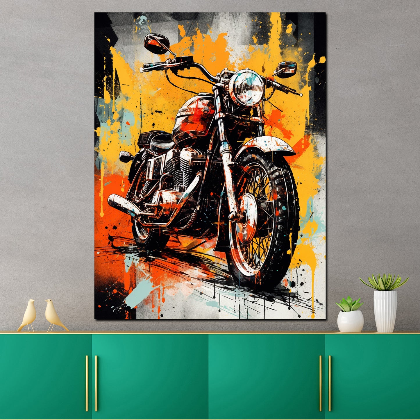 Quadro moderno Motocicletta astratto Street Art Style