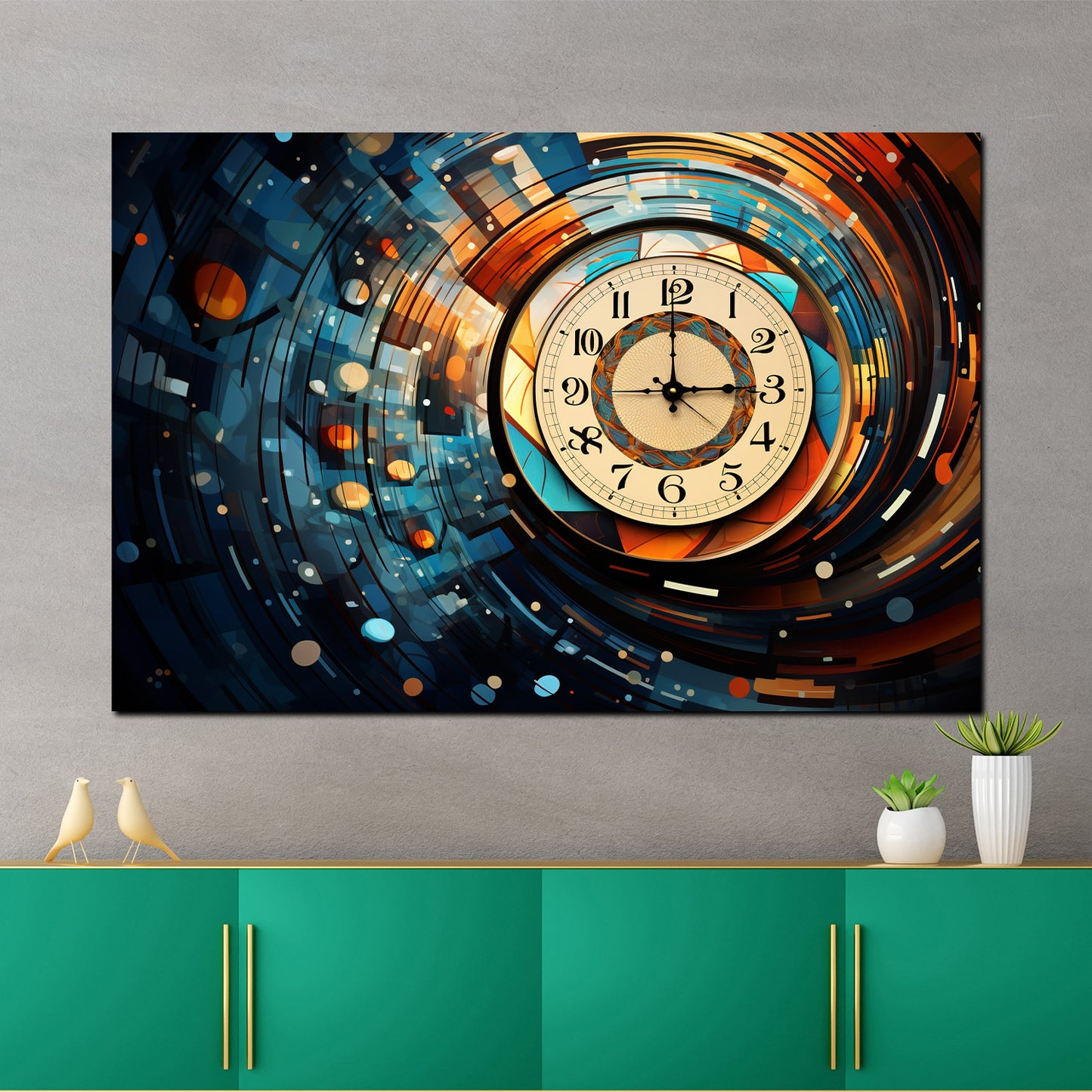 Quadro moderno Orologio astratto Giri di tempo