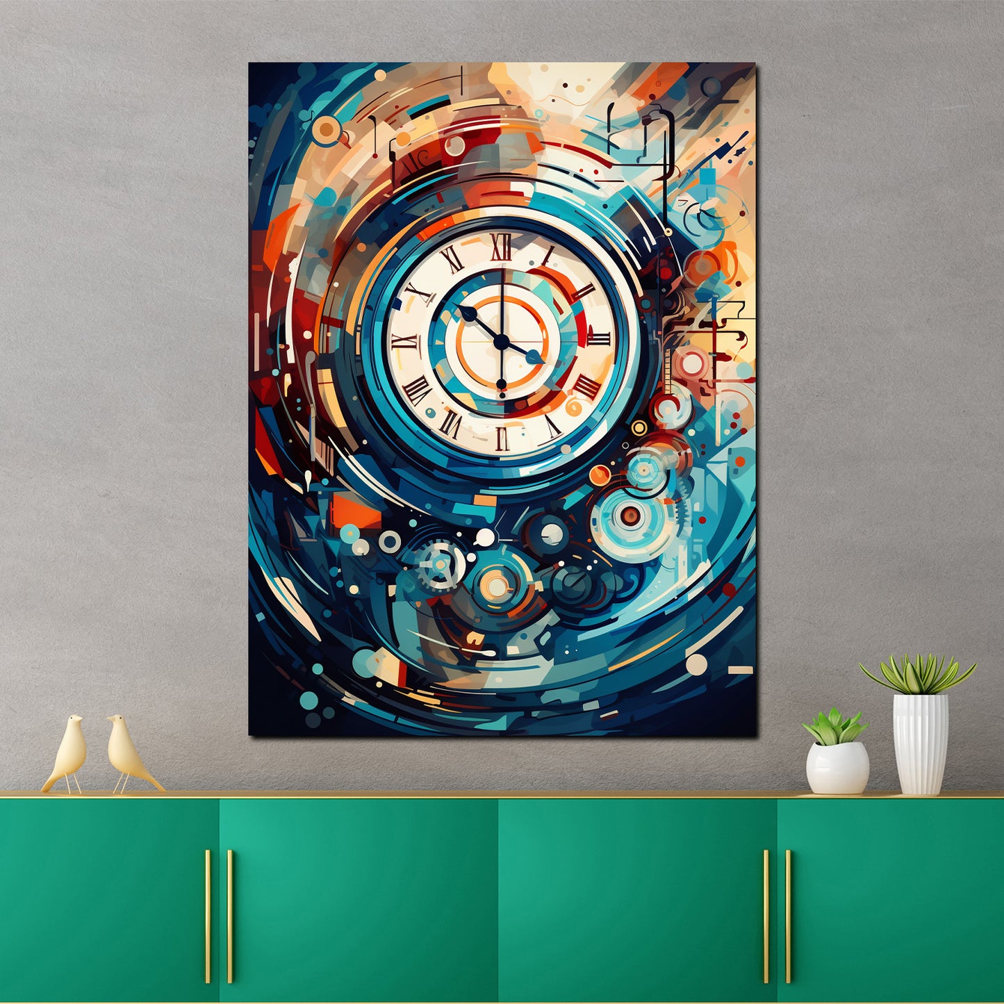 Quadro moderno Orologio astratto Painting Style