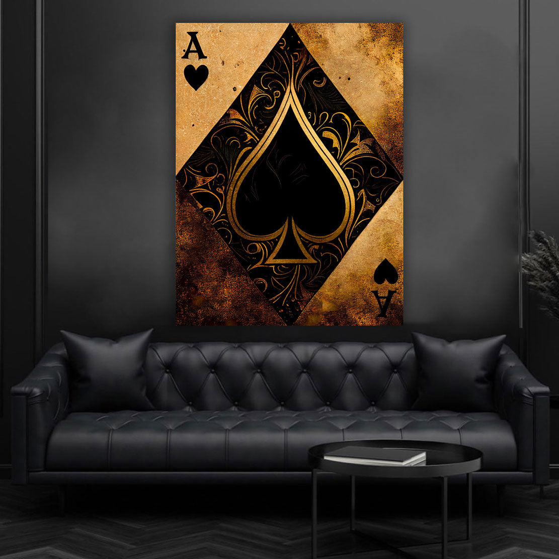Quadro stampa su tela moderno Poker Gold Style