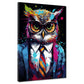 Quadro moderno Pop Art Gufo in giacca e cravatta Dark Mode