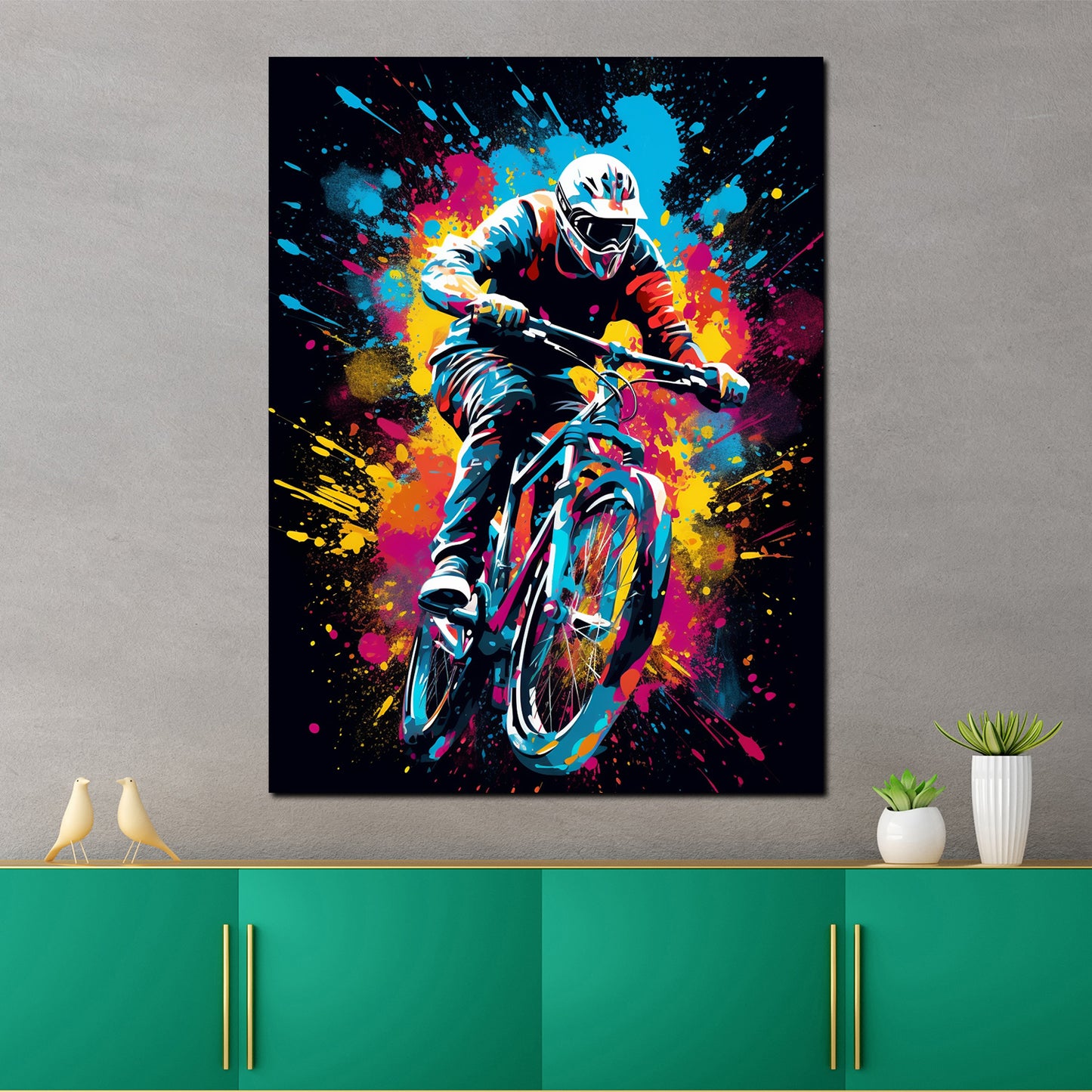 Quadro moderno Pop Art Mountainbike Gara di Crossbike