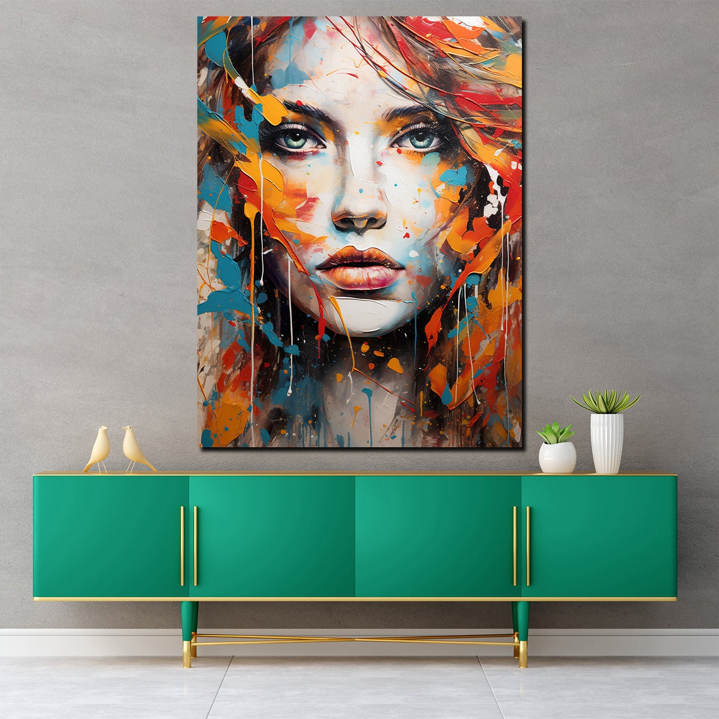 Quadro moderno Pop Art Viso femminile Colore