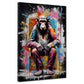 Quadro moderno Pop Art scimmia seduta Colour Splash
