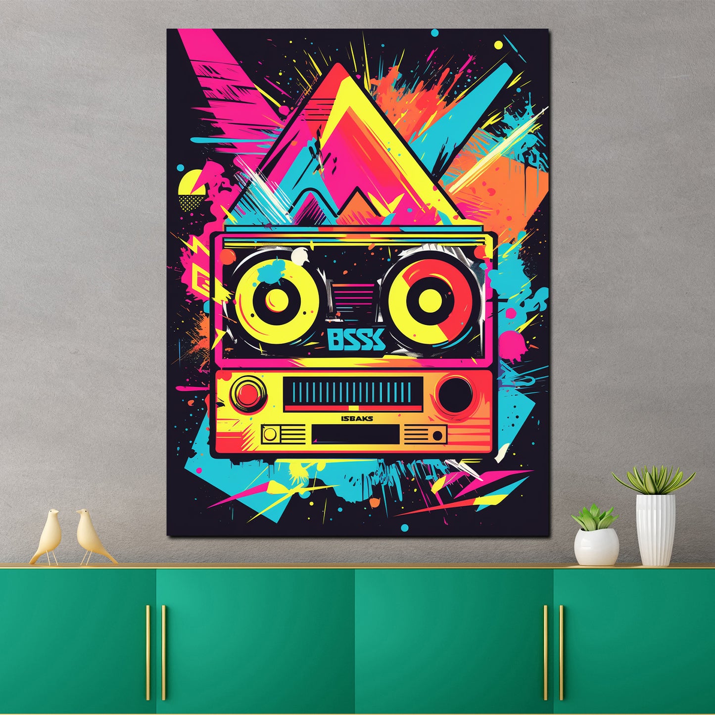 Quadro moderno Pop art funky radio neon