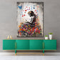 Quadro moderno Ragazza street art con fiori e farfalle