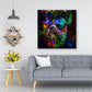 Quadro moderno Street Art Cane con occhiali da sole Pop Art