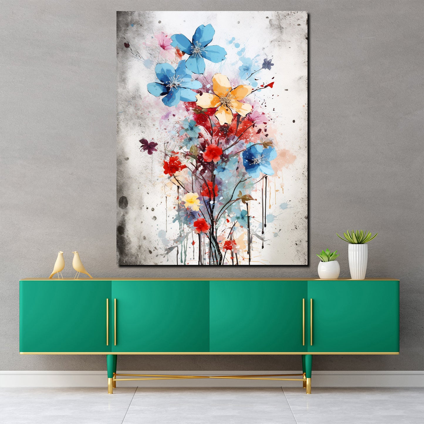Quadro moderno astratto Fiori colorati Pop Art