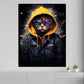 Quadro moderno Street Art Gatto con felpa e occhiali da sole