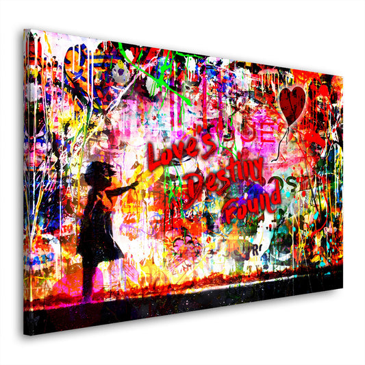 Quadro moderno Street Art Love Is Destiny Found