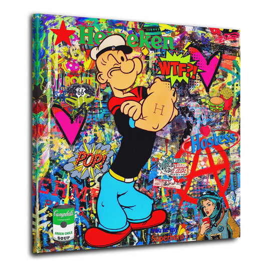 Quadro moderno Street Art Popeye Stars Comic, Pop Art