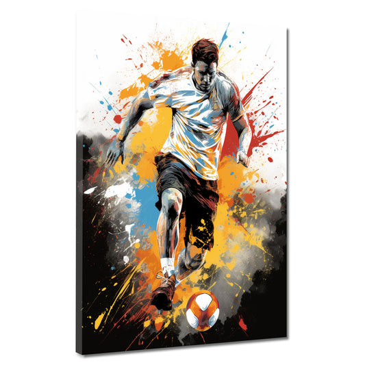 Quadro moderno Street Art Uomo con calcio Colour Splash