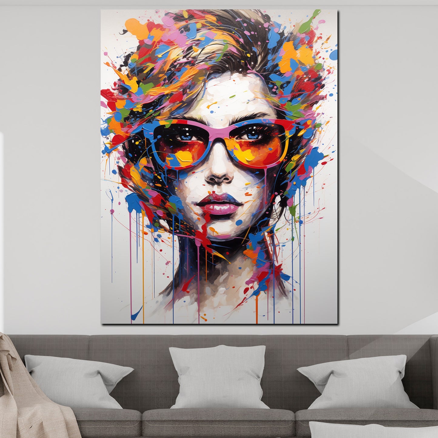 Quadro moderno Street Art Volto di donna Pop Art