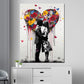 Quadro moderno Street Art coppia con un cuore fatto di fiori