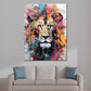 Quadro moderno Street Art testa di leone colour style