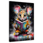 Quadro moderno Topo con libro colour splash