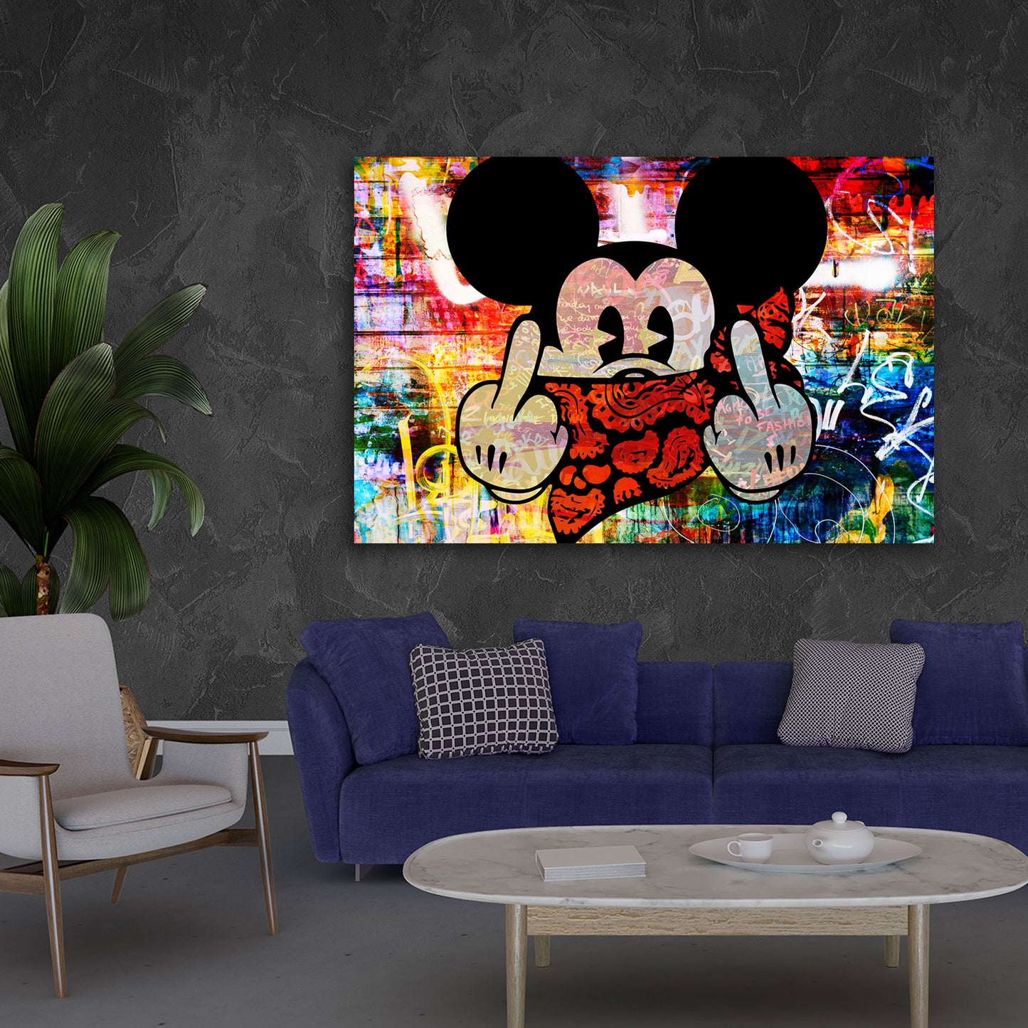 Quadro moderno Topolino ribelle Pop Art Style