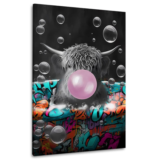 Quadro moderno Toro street art nella vasca da bagno