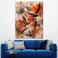 Quadro moderno Uccelli astratti in volo Red Style