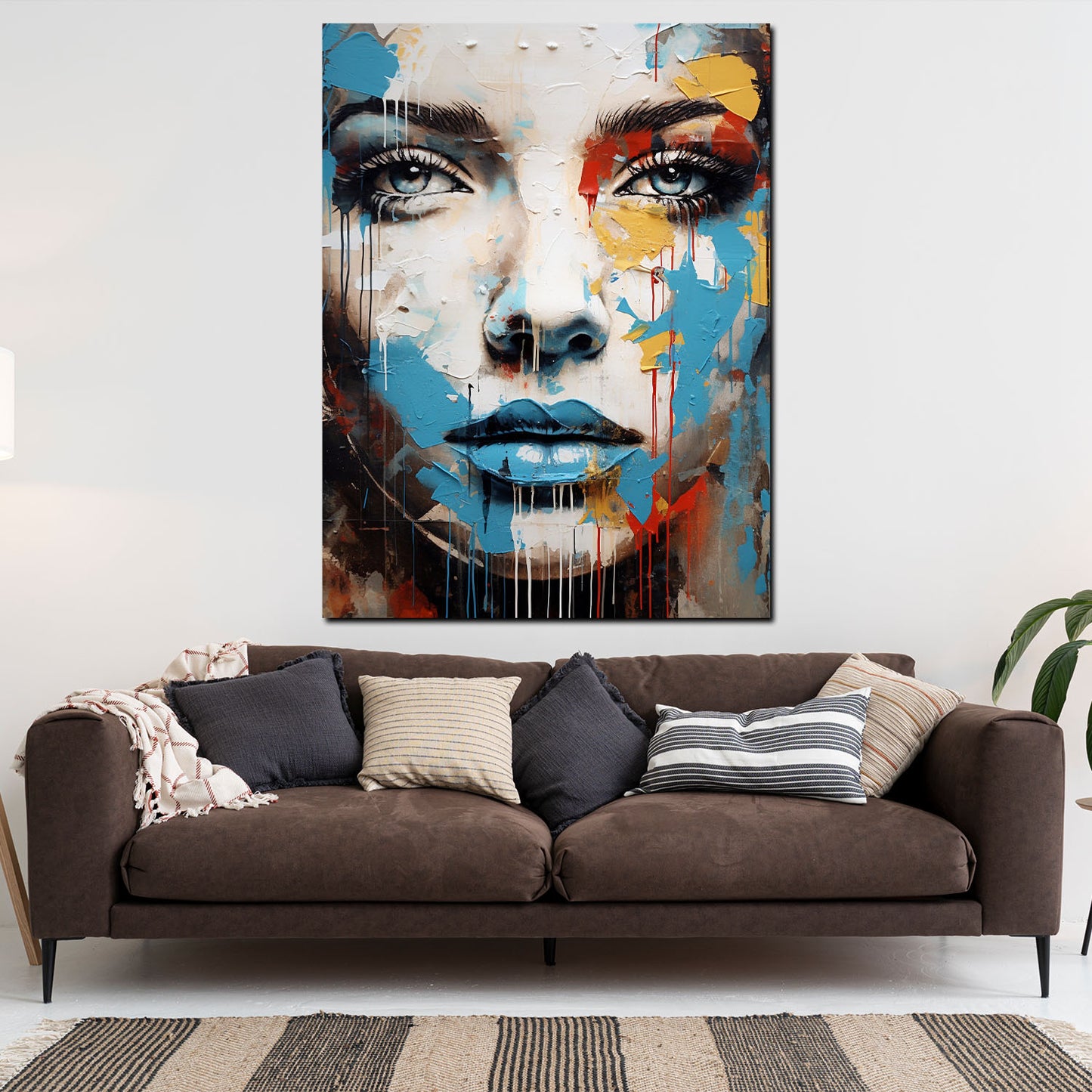 Quadro moderno Un bel viso femminile Splatter Style