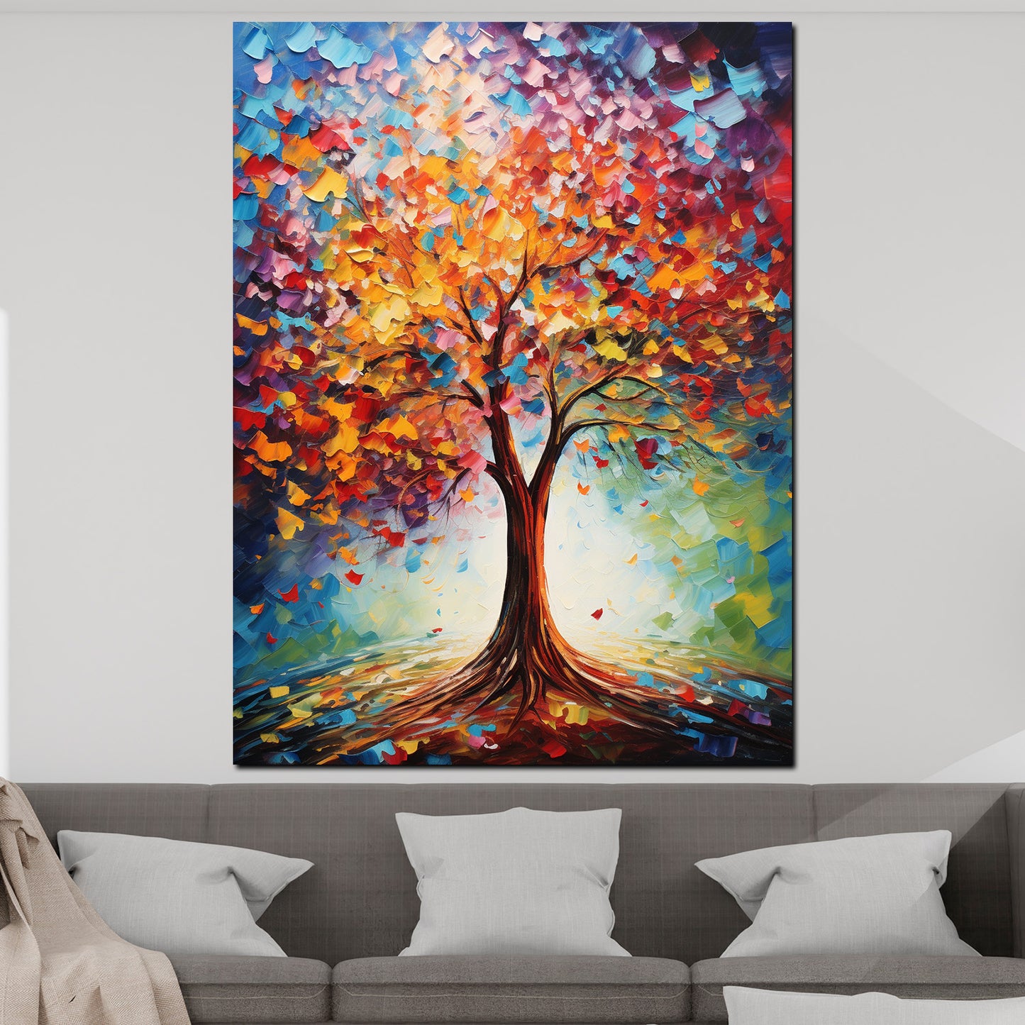 Quadro moderno albero astratto bello painting style